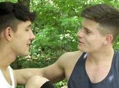 two attractive boys in love