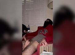 Two masked boys enjoying