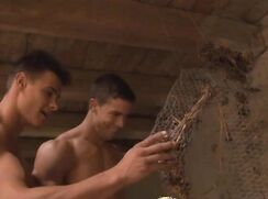 ♥ Two men raw By A Barn ♥