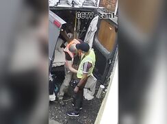 Two tradies CAUGHT ON CCTV while having fun