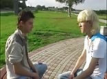 Two weirdos. One on a bike, the other on rollers gay tube teen sex