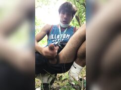 Tyler cums outside