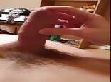 Up close view of his uncut cock shooting his load boys porn