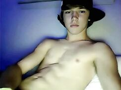 Very fit Canadian Twink shoots cum on his stomach - AI Enhanced