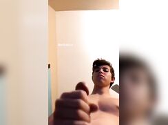 View from bellow wank and cum on the camera