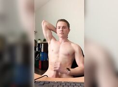 Wank at the desk