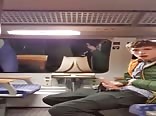 Wanking boy porn in a German Regio Train