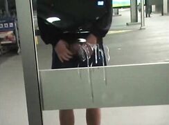 wanking in a garage
