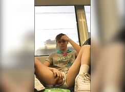 wanking in the train