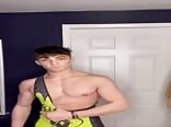 Wrestling twink porn talking dirty and beating his meat 