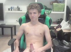 YCP - Curly blond boy has a nice wank and cum ...