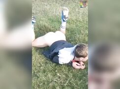 Young ass flex outdoors