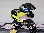 Young smooth biker masturbates
