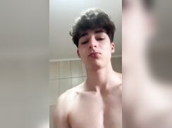 Young Straight Lad Shows Ass then Cums