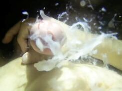 Young teen boy cums underwater
