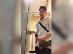 Young teen jerking off in school again