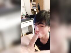 Your boyfriend is having a work call but of course you want to suck him while he’s wo